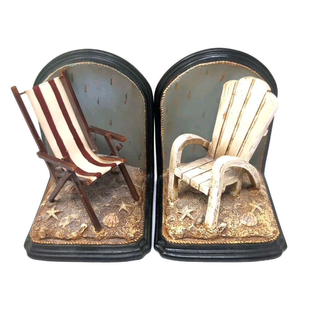 Sterling Industries Beach Chair Bookends Nautical Coastal Adirondack Sling Chair